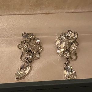 Vintage Rhinestone Clip on Earrings